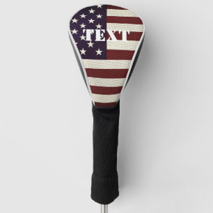 Vintage kruisraster Amerikaanse vlag sterren en st Golfheadcover
