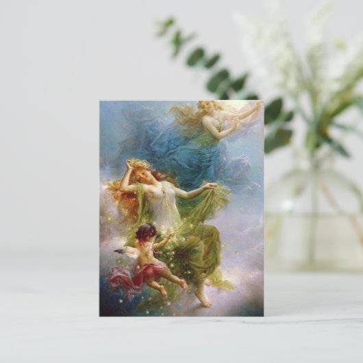Vintage Kunst Celestial Angels Briefkaart (Staand voorkant)