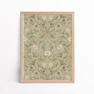 Vintage Kunst en Ambacht stijl bos bloemen Poster