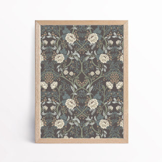 Vintage Kunst en Ambachtstijl Pioen Bloemmotief Poster
