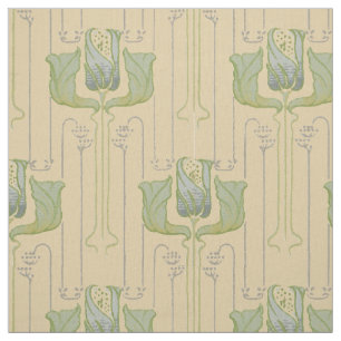 Vintage Kunst-en-Ambachtstijl Tulp Patroon Stof