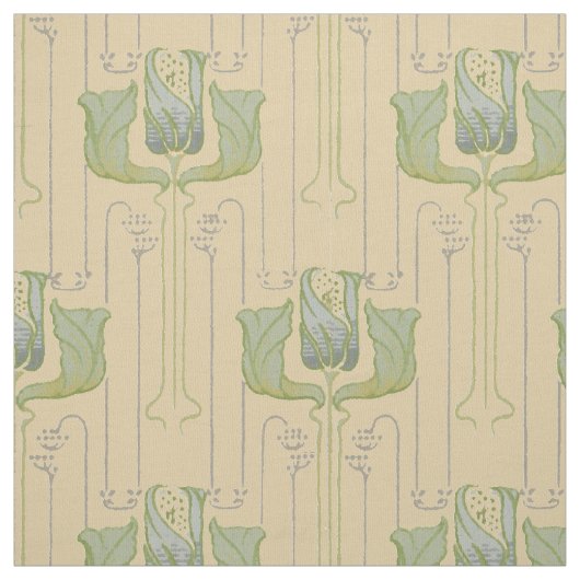 Vintage Kunst-en-Ambachtstijl Tulp Patroon Stof (Swatch)