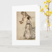 Vintage Kunst - Fee die "Undancey voelen", Kaart (Gele Bloem)