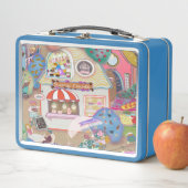 Vintage Kunst Lunchbox Blauw (In situ)