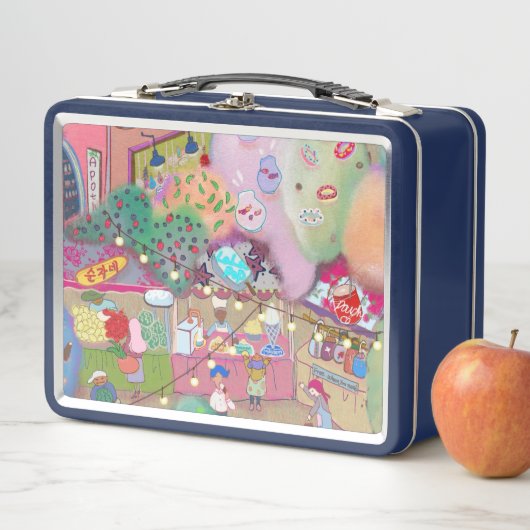 Vintage Kunst Lunchtrommel Navy (In situ)