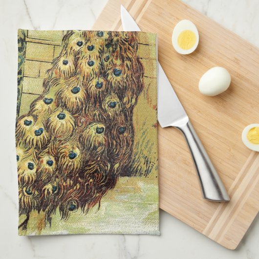 Vintage kunst pauwen die een boodschap dragen, cad theedoek (Quarter Fold)