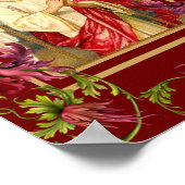 Vintage Kunst Poster Engel Floral Religieuze (Hoek)