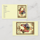 Vintage Kunst Victoriaans Visitekaartje (Voorkant / Achterkant)