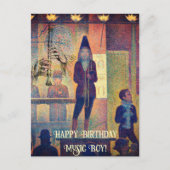 VINTAGE KUNSTMUZIKANT FLUIT VERJAARDAG AANPASSEN BRIEFKAART (Voorkant)