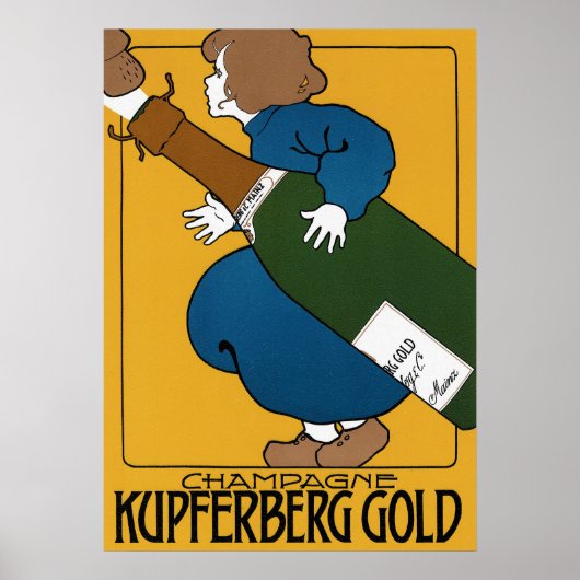 Vintage Kupferberg Champagne Poster (Voorkant)