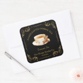 Vintage Kurkuma Thee Vierkante Label (Envelop)
