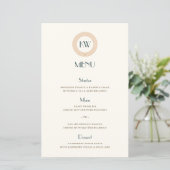 Vintage Kust Retro Zonsondergang Deco Trouwmenu (Staand voorkant)