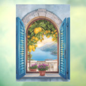 vintage Kust Romantisch Landschap Balkon en Citroe Raamsticker (Vel 3)