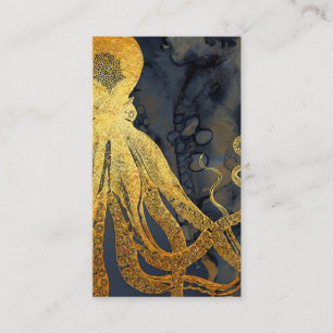 Vintage kustgebied Octopus Gold Black Blue Waterve Visitekaartje