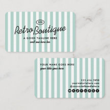 Vintage kustgestreepte standaard visitekaartjes