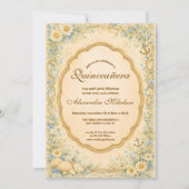 Vintage Kustmadelief Quinceañera Kaart (Voorkant)