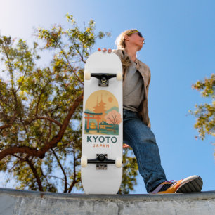 Vintage Kyoto Japan Minimalistische Reis Elegant Persoonlijk Skateboard