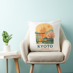 Vintage Kyoto Japan Minimalistische Reisekussenhoe Kussen