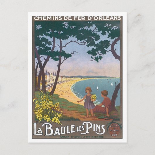 Vintage La Baule Les Pins Briefkaart (Voorkant)
