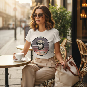 Vintage La Femme Retro Sunset Portret Dames Tri-Blend Shirt