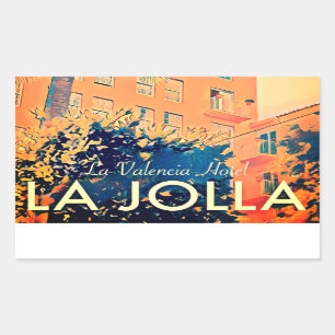 Vintage La Valencia Hotel Rectangle Sticker