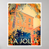 Vintage La Valencia Hotel Travel Poster (Voorkant)