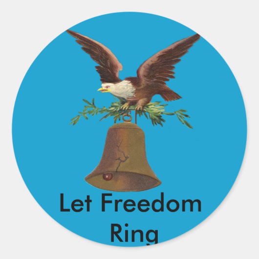 Vintage laat vrijheid Ring Ronde Sticker (Voorkant)