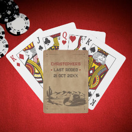 Vintage Laatste Rodeo Rustieke Cowboy Pokerkaarten