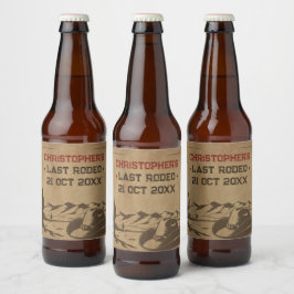 Vintage Laatste Rodeo Rustieke Cowboy Verjaardagsf Bier Etiket