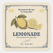 Vintage Label Sticker voor Citroenlimonade (Voorkant)