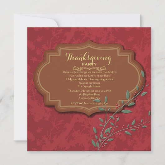 Vintage Label Thanksgiving Kaart (Voorkant)
