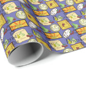 Vintage Labels Orange Yellow Cadeaupapier (Rol Hoek)