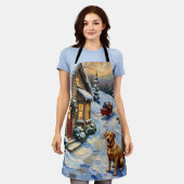 Vintage Labrador Retriever Christmas Cottage Schort (Gedragen)