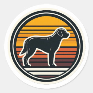 Vintage Labrador Retriever Retro Zonsondergang Hon Ronde Sticker