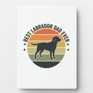 Vintage Labrador Vader Zonsondergang Hond Vector S Fotoplaat