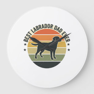 Vintage Labrador Vader Zonsondergang Hond Vector S Grote Klok