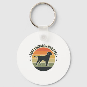 Vintage Labrador Vader Zonsondergang Hond Vector S Sleutelhanger