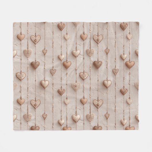 Vintage Lace Heart Strings Fleece Deken (Voorkant (Horizontaal))