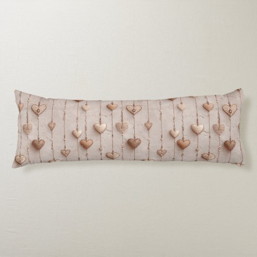 Vintage Lace Heart Strings Lichaamskussen (Voorkant)