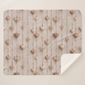 Vintage Lace Heart Strings Sherpa Deken (Voorkant (horizontaal))