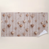 Vintage Lace Heart Strings Strandlaken (Voorkant)