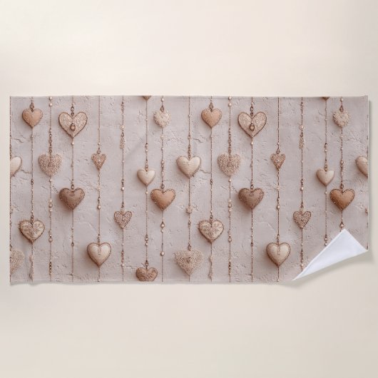 Vintage Lace Heart Strings Strandlaken (Voorkant)