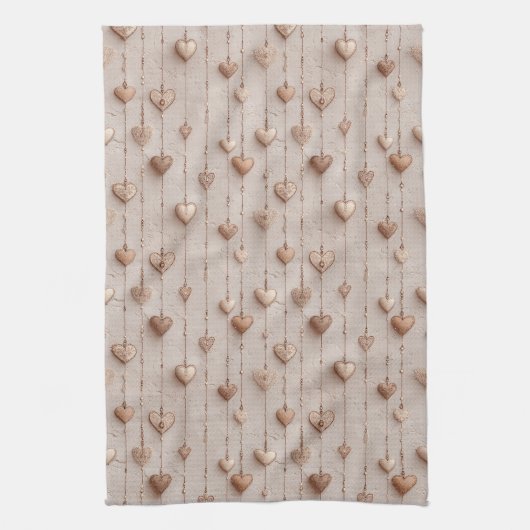 Vintage Lace Heart Strings Theedoek (Verticaal)