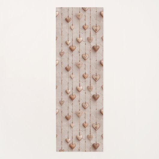 Vintage Lace Heart Strings Yogamat (Voorkant)