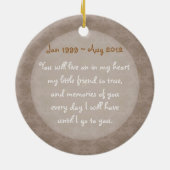 Vintage Lace Pet Memorial Ornament (Achterkant)