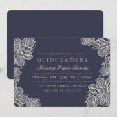 Vintage Lace Quinceañera Kaart (Voorkant / Achterkant)