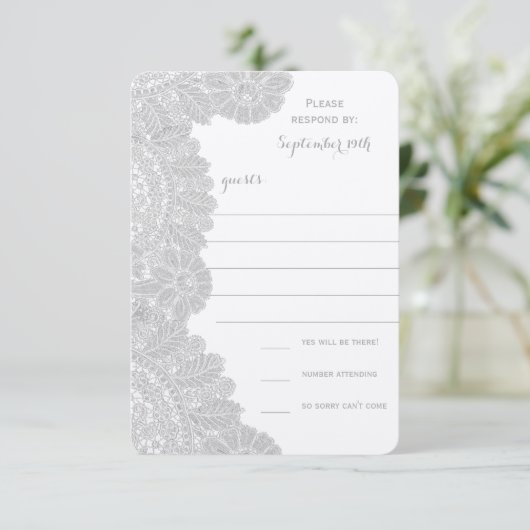 Vintage Lace Wedding RSVP (Staand voorkant)