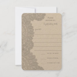 Vintage Lace Wedding RSVP Kaartje