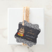 Vintage Lace Winery Chalk Thanksgiving Wedding Bedankjes Labels (In situ)