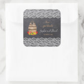 Vintage Lace Winery Chalk Thanksgiving Wedding Vierkante Sticker (Tas)
